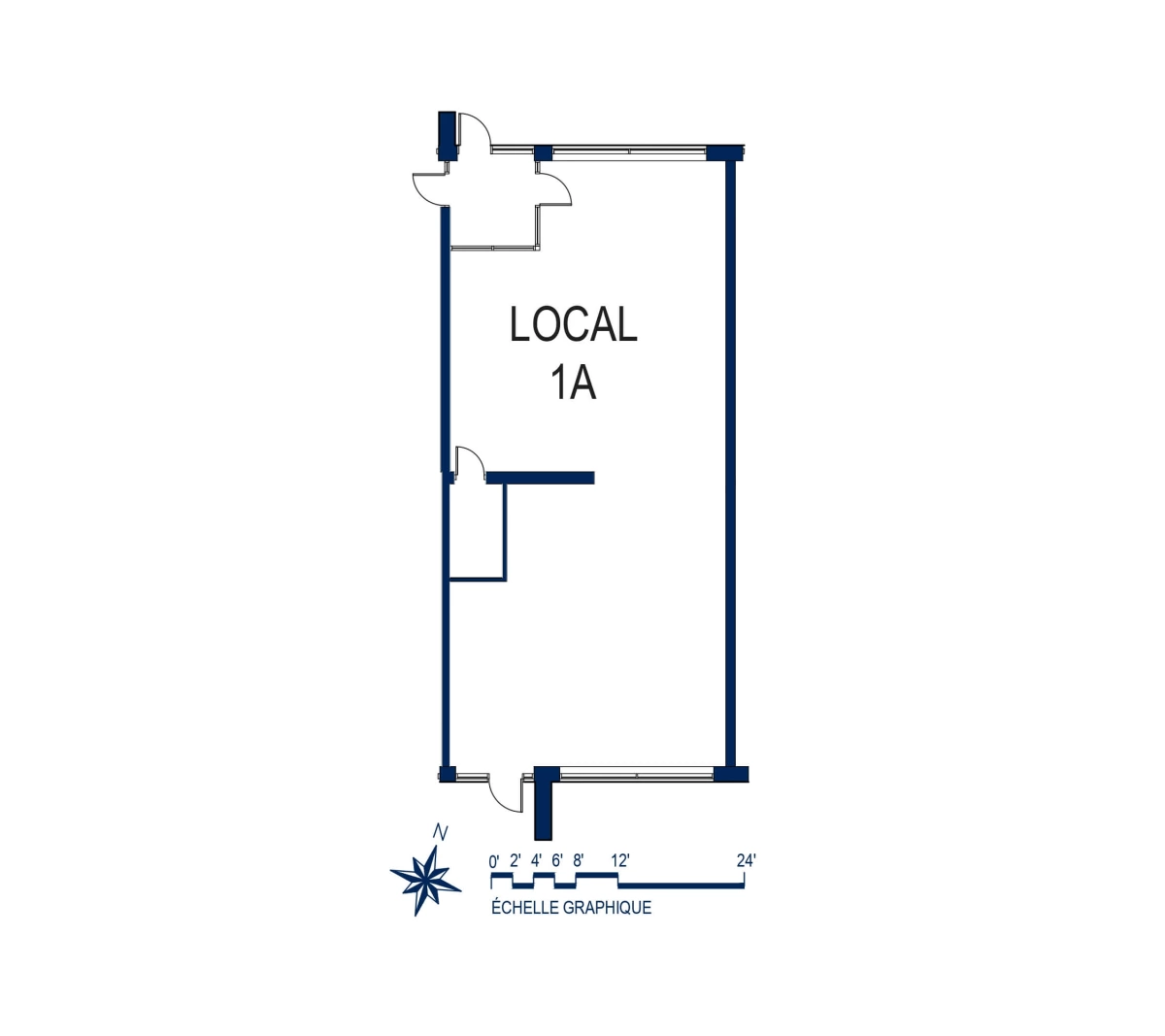 Plan Local commercial et espace de bureaux 1A