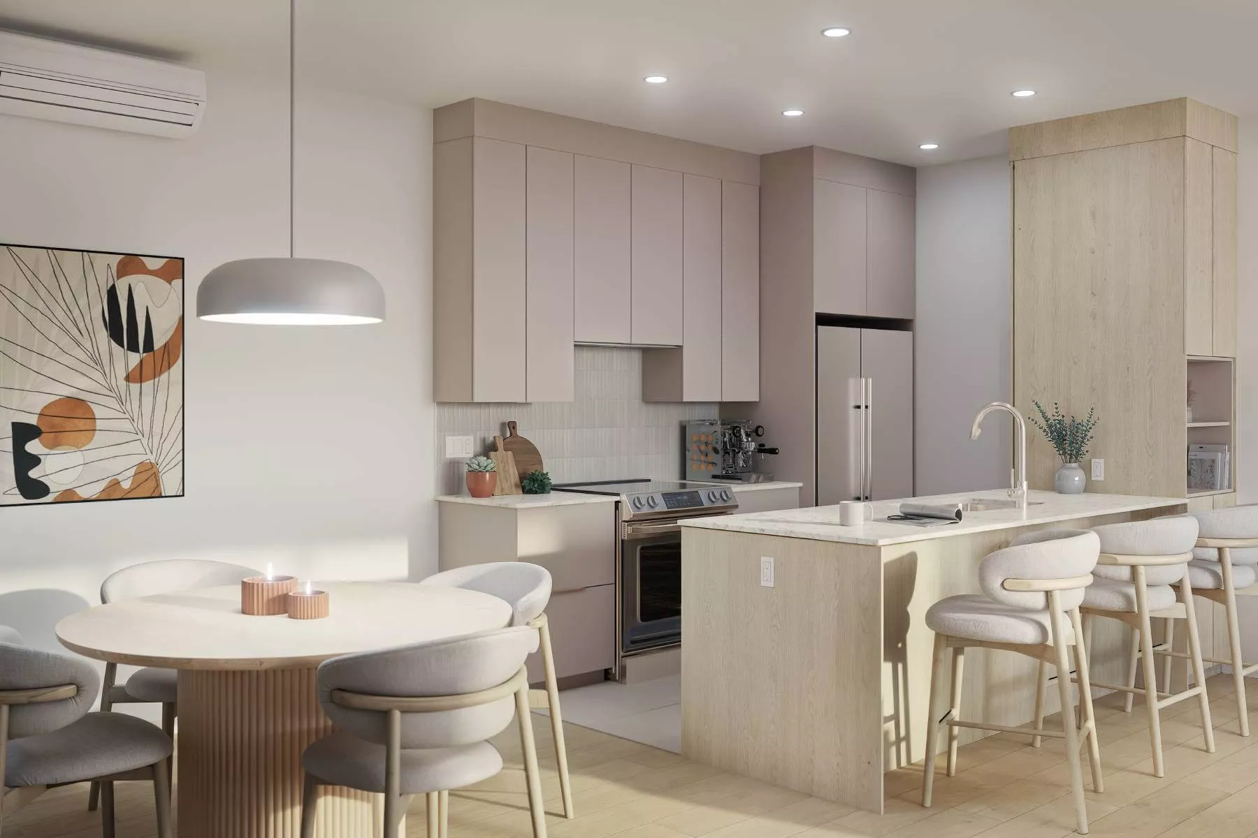 Cuisine et salle à manger - Appartement 3 ½ - Visuel 3D