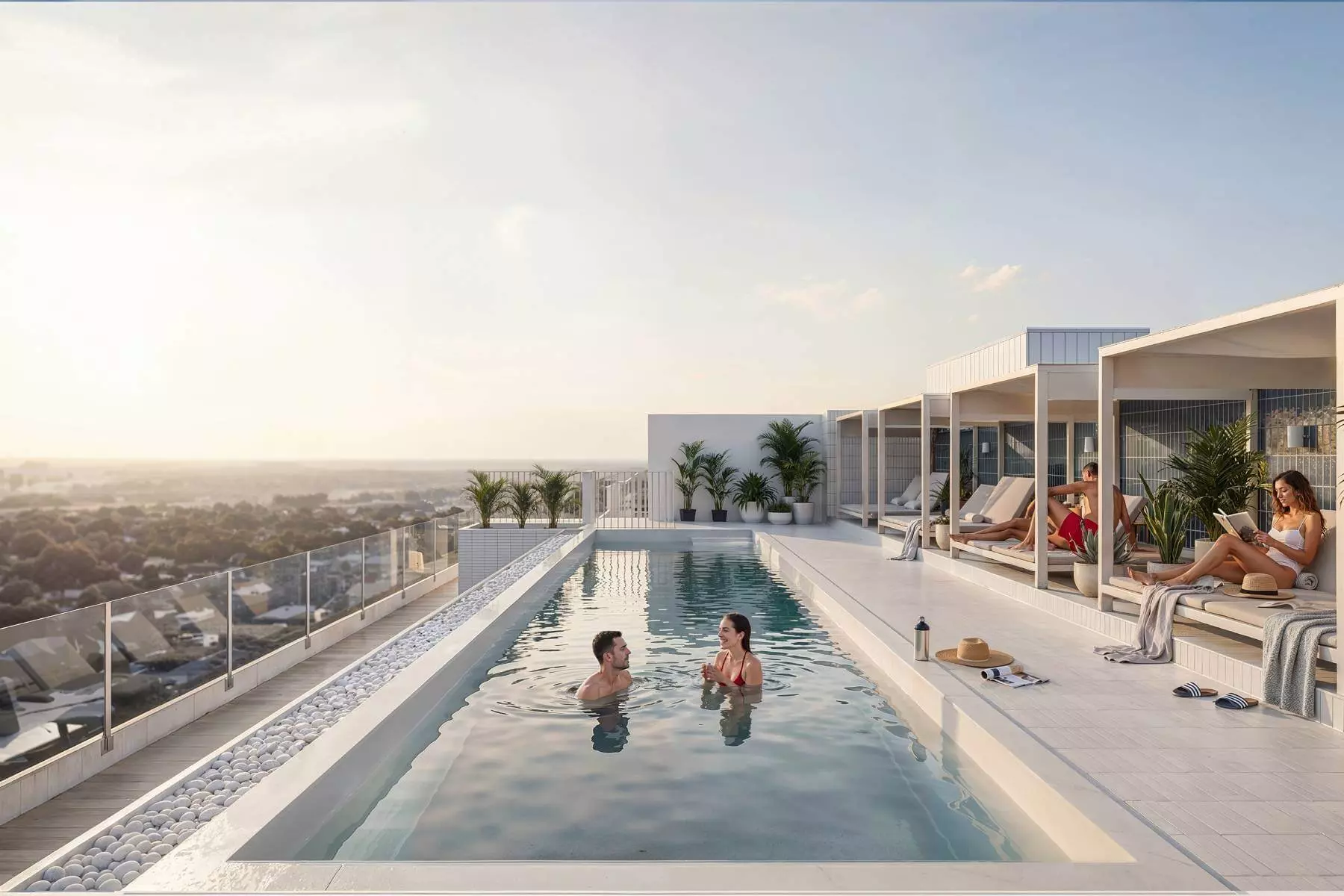 Le Littoral - Piscine chauffée sur le toit - Visuel 3D