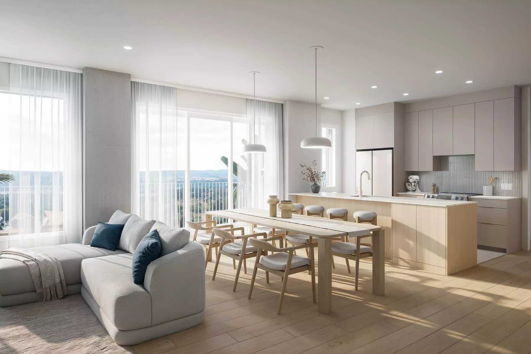 Aire commune - Appartement 4 ½ - Visuel 3D
