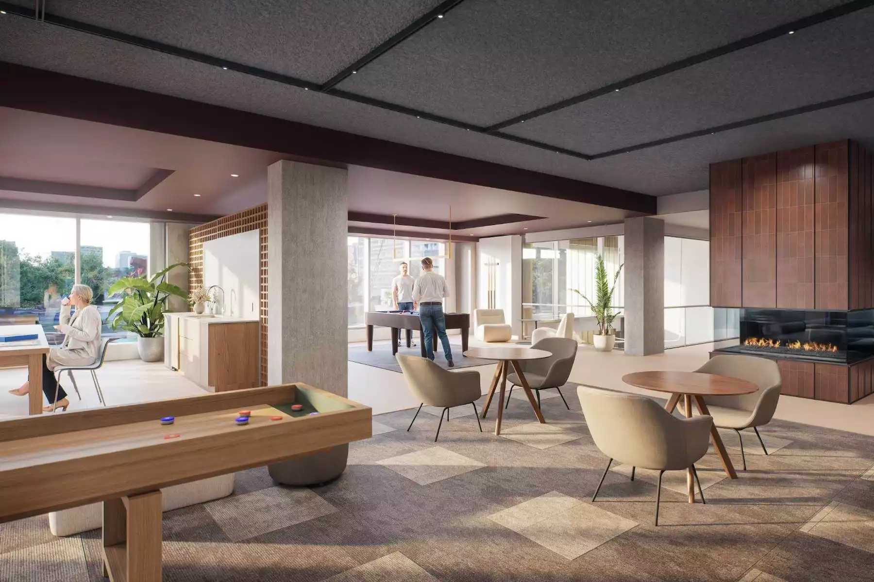 Le Wilfrid- Grand salon commun - Visuel 3D