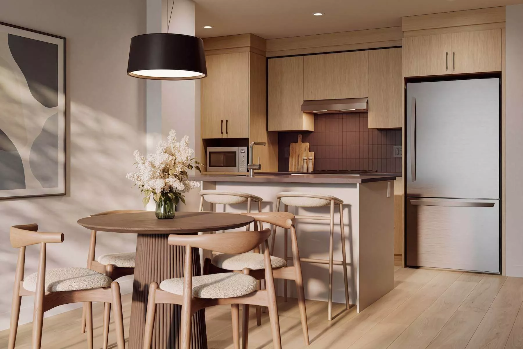 Cuisine et salle à manger - Appartement 3 ½ - Visuel 3D